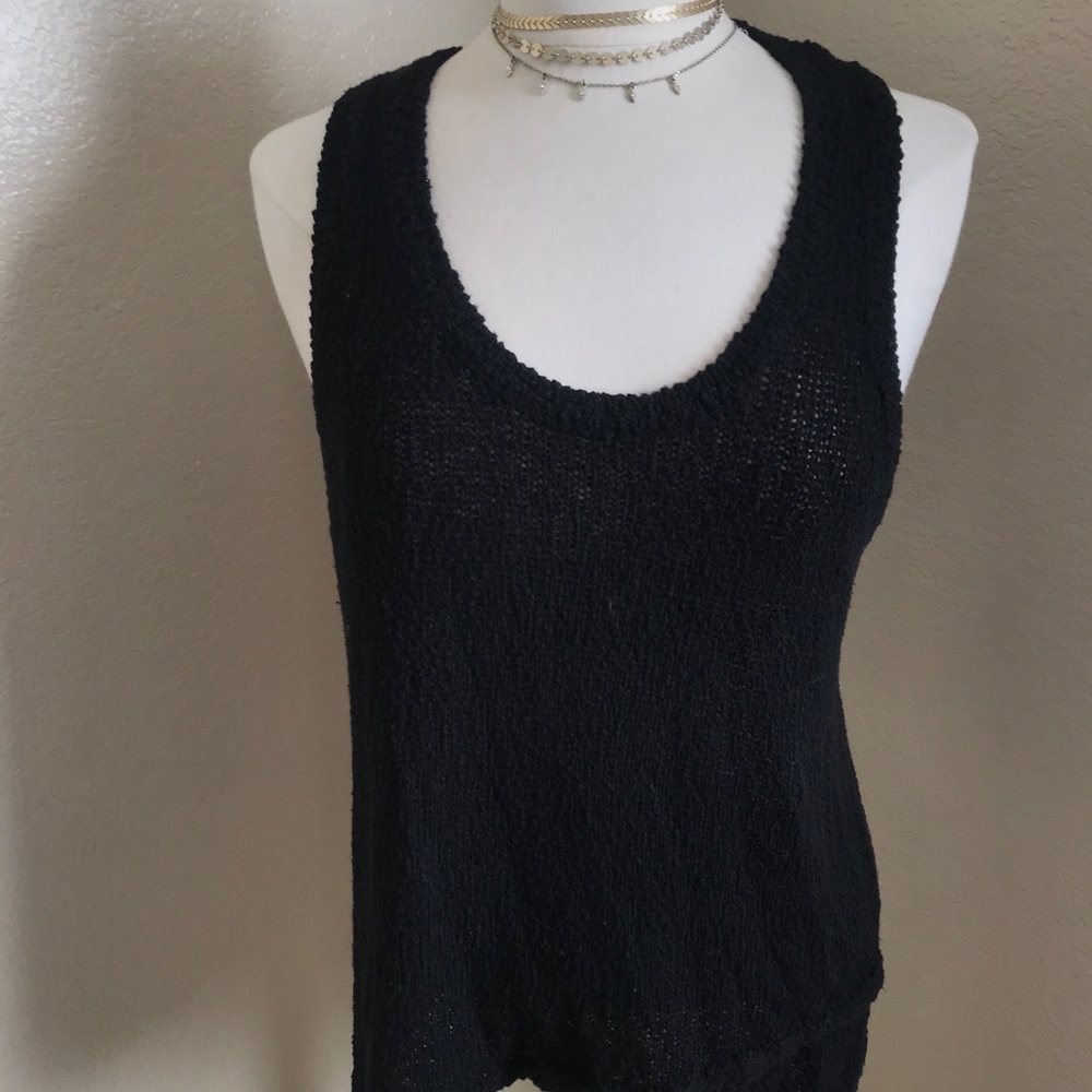 LOFT | Black Womens Knitted Tank Top, L